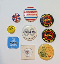 VTG Mixed Old Button Badges Pins Collectors Lot picture