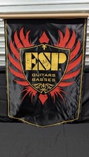 ESP Guitar Basses Silk Hollywood Banner Rare Dealer Only USA Black Red Yellow picture