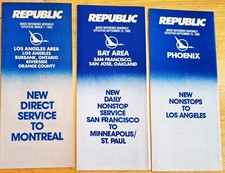 REPUBLIC Airlines 3 Q/R Timetables September 15, 1982 + March 1 1983 picture