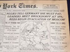 1919 MAY 24 NEW YORK TIMES - ALLIES TELL GERMANY SHE MUST PAY - NT 9259 picture