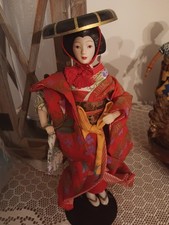 Vintage  1990  Avon international Japanese Geisha Doll  Metal Stand 9 Inch EUC picture
