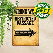 Mortuary Entrance Warning Metal Sign Vintage Dark Humor Garden Wall Plaque 8x12 picture
