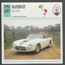 1951-1957 Maserati A6 G / 2000 Italian Car Photo Spec Sheet French Card picture
