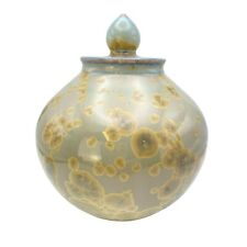 Vintage Brenna Dee McBroom Crystalline Asheville NC Ceramic Pottery Vase Lid Jar picture
