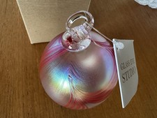 Handmade Glass Eye Studio Iridescent Glass Witch Christmas Ball Ornament picture