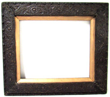 ANTIQUE DARK BROWN WOOD FRAME FOR PAINTING 11  1/2 X 9 1/2  INCH  (c-55) picture