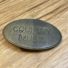 Vintage Unbranded Solid Brass Country Music Belt Buckle KG JD picture
