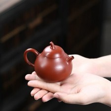 120cc Chinese Yixing Zisha Purple Clay ZhuNi Handmade Small Qiegua Teapot Pu'er picture