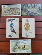 Old postcard lot 5 Militaria WW1 Arthur THIELE MUNKELT Caricature TOUSSAINT 1916 Postcard picture