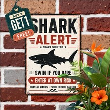 shark sighted enter own risk signs dcor picture