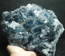 5.14 lb New Find NATURA Rare Vivid Blue Cube FLUORITE Mineral Specimen/China picture
