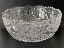 Vintage IMPERIAL CRYSTAL Sawtooth Rim Clear Glass 10