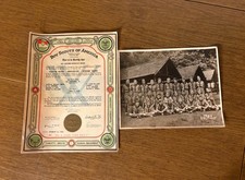 Vintage Original Photo & Charter 1945 BOY SCOUT Camp Delmont Pennsylvania. picture