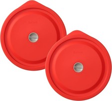Replacement Lids for Pyrex 7201-PC 4 Cup, Silicone 4 Red 2 pcs picture