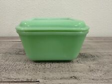 Vintage Fire King Jadeite Refrigerator Dish Oven Ware Square w/Lid picture
