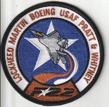 USAF air force  F-22 Lockheed Martin Boeing Pratt & Whitney patch picture
