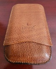 PHEASANT BY R.D GOMEZ LEATHER CIGAR CASE(UP TO 4). TAN. SPAIN. GREAT CONDITION picture