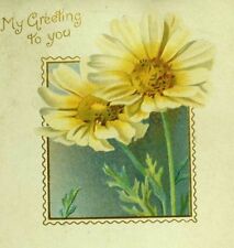 1870's-80's Lovely Daisies Daisy Flowers My greeting To You Victorian Card F101 picture
