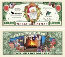 40 Pack Merry Christmas Santa Collectible 1 Million Dollar Bill Novelty Money picture
