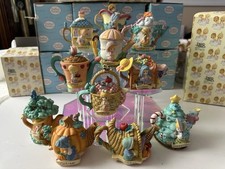Precious Moments Vtg 1999 Mini Teapot Monthly Set Of 11 Enesco Avon Exclusive picture