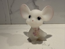 Vintage Fenton 95th Anniversary Hand Painted Floral Mouse Signed M. Nutter 2000 picture