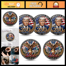 Patriotic 250 Challenge Coin Set - 5 Pack, 1776-2026 Collectible Coins picture