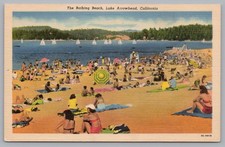 The Bathing Beach, Lake Arrowhead CA California Postcard 1940s Unposted picture