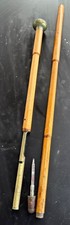 Rare Antique Vintage Bamboo Blowgun Gun Dart Gadget Cane Brass Knob Handle picture