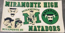 MIRAMONTE HIGH SCHOOL Orinda California Matadors Glass Decals Sheet - S. Ionescu picture