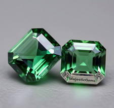 AAA+2 Ct Fancy Green Cushion Cut VVS1 Diamond Premium Quality Gemstone 6x6m 2Pcs picture