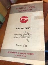 1964 CALIFORNIA Vehicle Code Summary Dept. of Motor Vehicles  picture