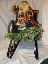 Vintage ULTRA-RARE Very Large Santa Claus FLOOR Figure in Sleigh in EUC picture