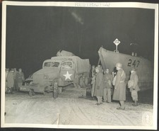 WWII WW2-8 x 10 Photo LANDING CRAFT, TRUCK on Beach RESTRICTED Amphibious Marked picture