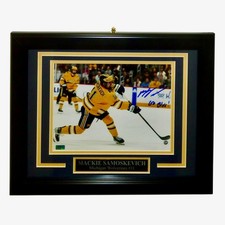 Mackie Samoskevich Autographed Michigan Wolverines Hockey Deluxe Framed 8x10 Pho picture