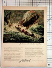 Vintage John Hancock Whaling Art Ad Ephemera Boston MA Sperm Whale Hunt picture