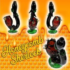 6 Inch Honeycomb Sherlock Glass Art Collectible Honey Bee Handcrafted picture