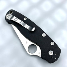 Spyderco PM2 Ultra Ambi - Paramilitary 2 C81GP2 - Black  scales w button release picture