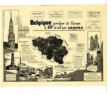 1954: Belgian tourism - Sabena airlines (pub XL, advertising 31x23cm) picture