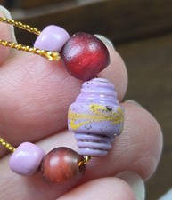 Rare Pink Peru Stepped Bicone TRADE BEADS Venetian Glass African picture