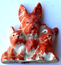 Vintage porcelain dogs figurine Made In Japan   2 x 2 1/4 x 3/4 inches picture