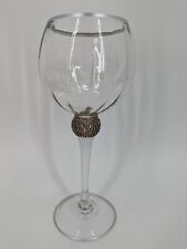 Glass Stem Candle Holder with Gems, 11.8