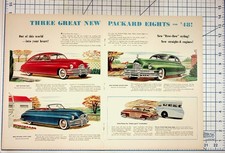 1948 Packard Eight Cars Vintage Print Ad DeLuxe Club Sedan Convertible Wagon picture
