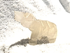 White Quartz Hand Carved Polar Bear Figurine 2 1/2