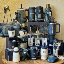 Starbucks China 2026 Retro blue Vacuum Tumbler & Ceramic Mug Collection Limited picture