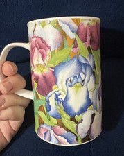 Dunoon “Marlow “ England Fine Bone China Jean Brookshaw Mug Iris Flower Cup picture