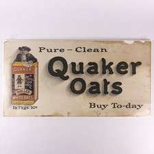 Vintage Quaker Oats Trolley Street Car Store Advertising Cardstock Sign 11