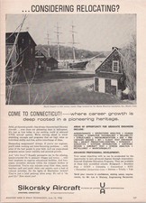 Sikorsky Aircraft 1966 Vintage Print Ad Connecticut Career Growth VTOL picture