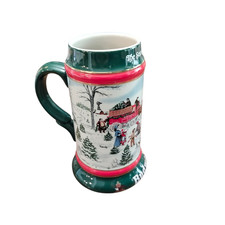 Vintage 1991 Budweiser Holiday Stein The Season's Best Clydesdales Ceramarte picture