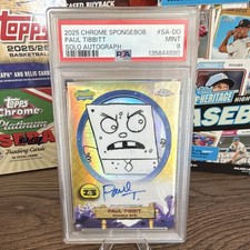Topps 2025 Chrome SpongeBob Doodle Bob Paul Tibbitt Solo Auto PSA 9 SA-DO picture