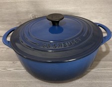 Le Creuset 3.5 Qt, Cast Iron, Dutch Oven Pot Pan with Lid #22 Blue picture